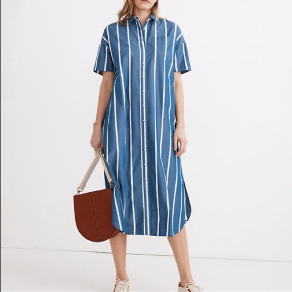 Madewell Oversized Midi Shirtdress in Stripe